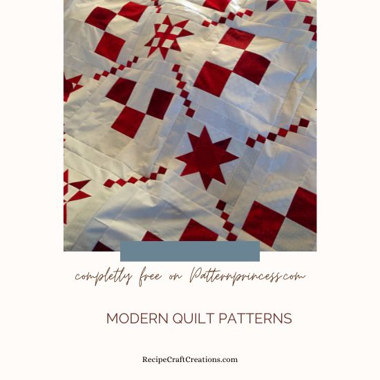 Modern Quilt Patterns Free red and white quilt